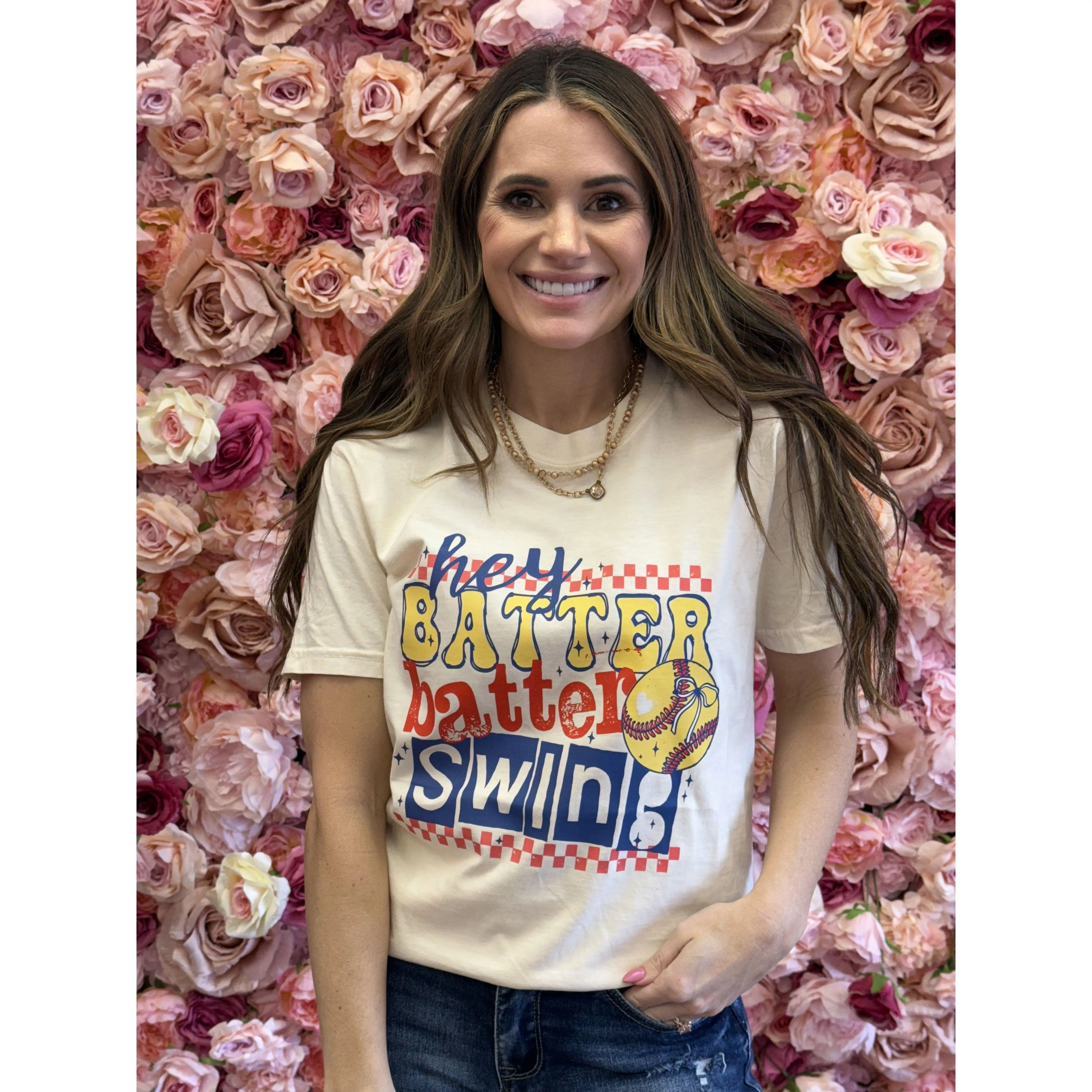 Hey batter batter swing ivory  tshirt