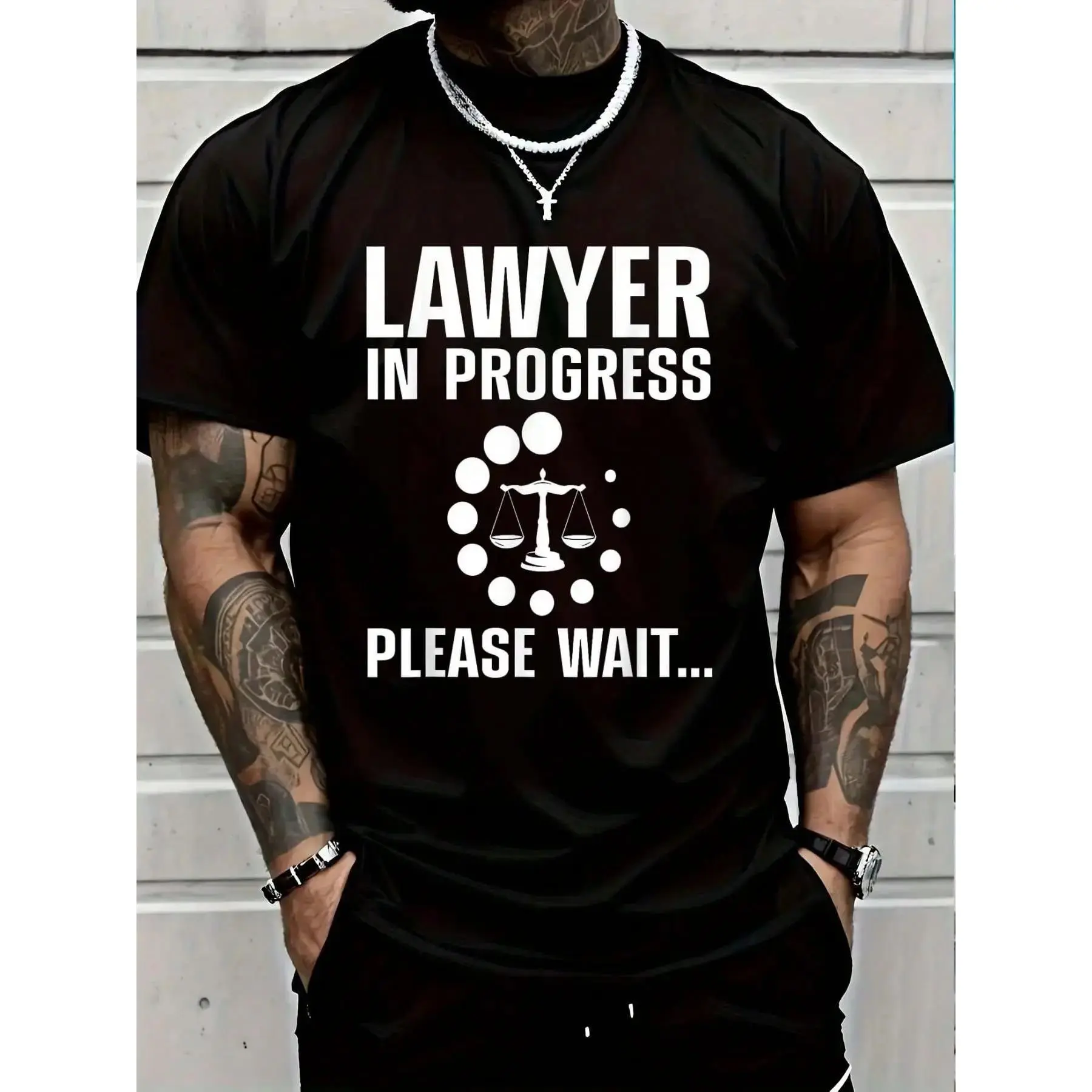 Funny Lawyer Graphic T-Shirt for Law Students, Men & Women's 100% Cotton Oversized Tee, Classic Relaxed Fit Short Sleeve Top