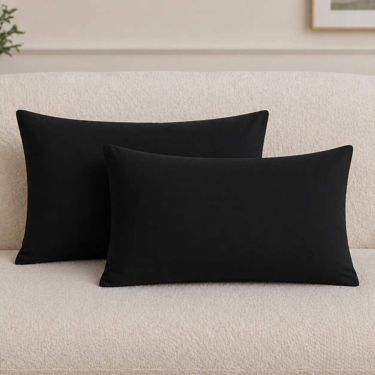 2-Pack Microfiber Pillowcases, Bed Linens Bedding Supplies, Ultra-Soft Durable Wrinkle-Resistant Machine-Washable Low-Maintenance Envelope Closure Pillow Covers for Comfortable Sleep