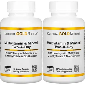 California Gold Nutrition Daily Multivitamins, 60 Veggie Capsules, 2 Pack