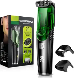 2026 Vacuum Beard Trimmer Model, Cordless Waterproof Shaver,IPX7 Waterproof, with Adjustable Length Comb-Built-in Vacuum for Sideburns/Stubble