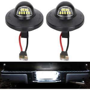 LED License Plate Light Assembly for Ford F150 F250 F350 F450 F550 Superduty Ranger Explorer Bronco Excursion Expedition, 6000K White, 2 Pieces (Black)