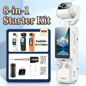 W&O New Vlogging Camera with 32GB Card, Video Recorder, Digital Vlogging Camera with 180° Rotating Lens, Full Body Camera for Vlogging, Travel & Daily Life Recording, Modern Gadget, Durable Construction, Camcorder, Christmas Birthday Gift