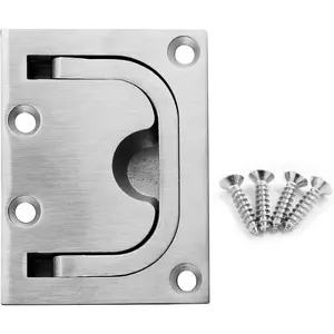 316 Stainless Steel Marine Boat Flush Mount Ring Hatch Pull Handle, Recessed Hidden Pull for Deck Drawers, Cabinet Trap Doors