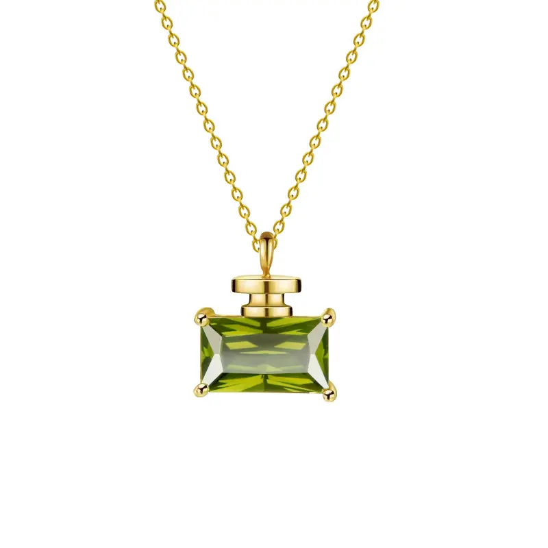 14k Gold Rectangular Malachite Cube Necklace, Sterling Silver Wedding Necklace, Unique Emerald Cube Necklace, Delicate Green Charm Necklace