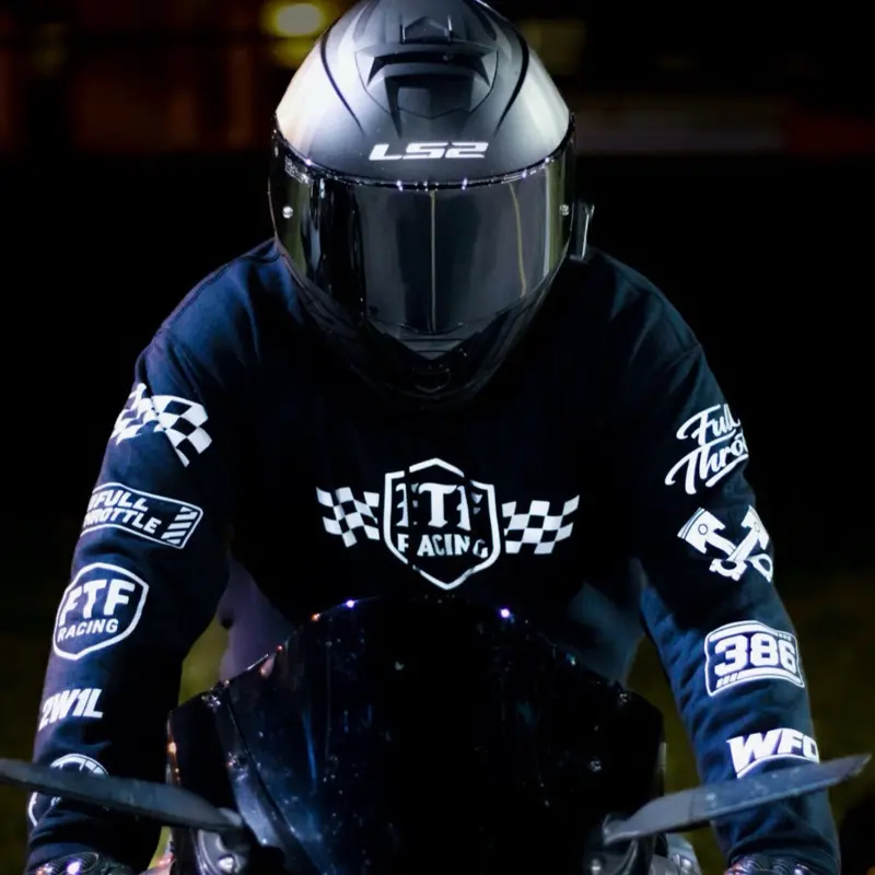FTF Racing Reflective Motorcycle Hoodie