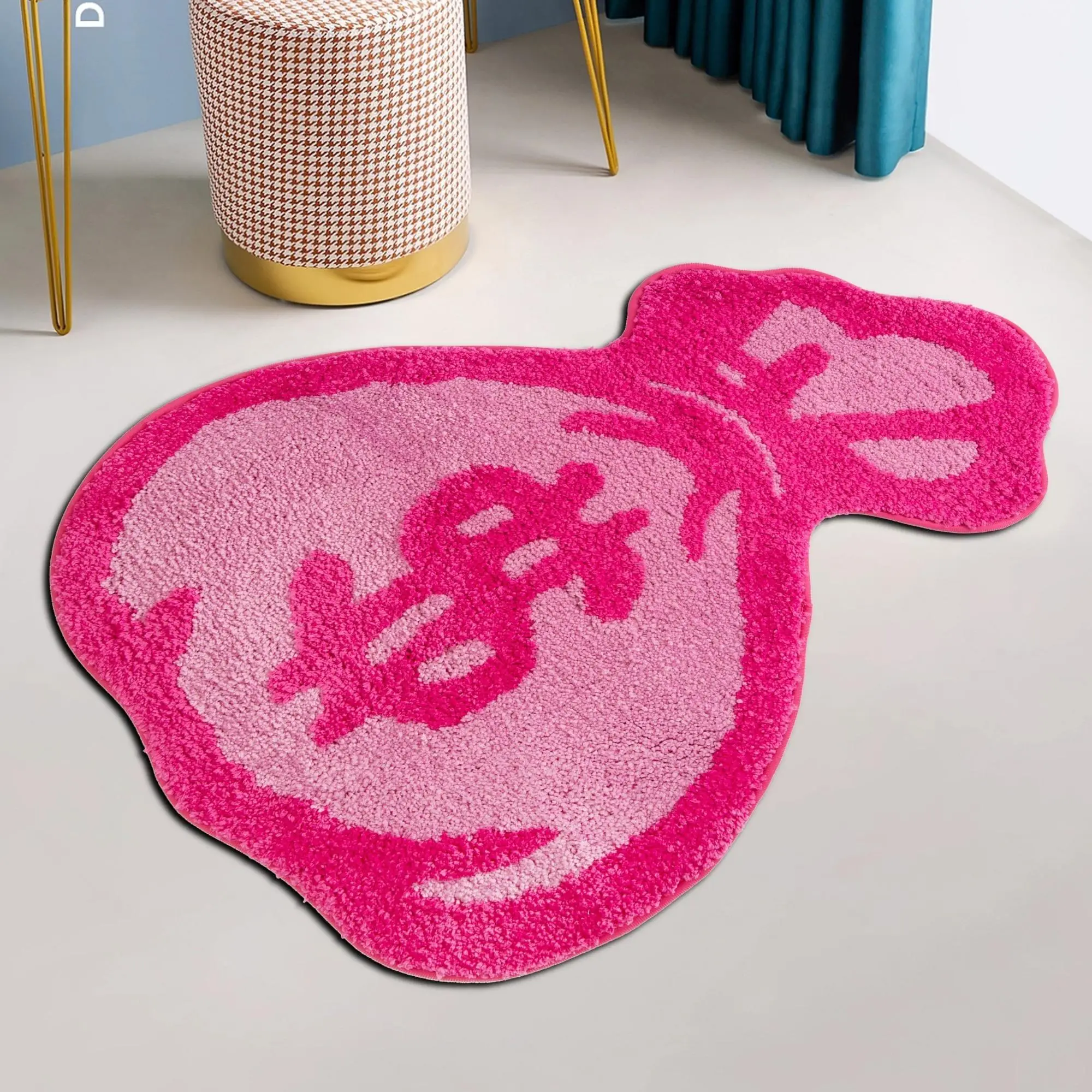 Cute Purse Shaped Non-slip Fluffy Modern Rug for Room Decor, Christmas Decor Fluffy Soft Floor Carpet, Fall Cozy Bedroom Accessories, School Supplies,