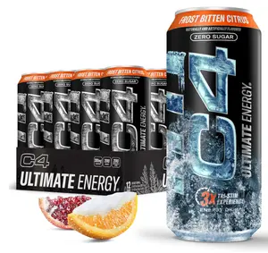 Cellucor C4 Ultimate | Pre Workout Sugar Free Energy Drink | Tri-Stim Experience with 300mg Caffeine + TeaCrine + Dynamine | Frost Bitten Citrus | 16oz (Pack of 12)