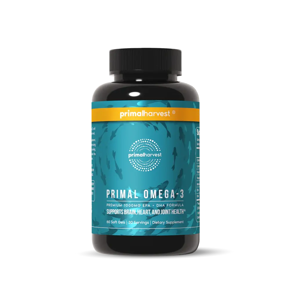Primal Omega 3 – High-Potency EPA & DHA for Heart, Brain & Joint Health, Soft Gels Capsules, No Fishy Burps, Non-GMO