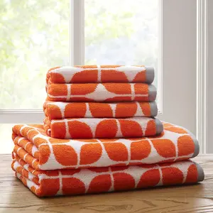 6 Piece Cotton Jacquard Towel Set