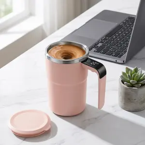 Smart Self Stirring Coffee Cup, 304 Stainless Steel, 20s Timing Display, No Spoon Needed, for Coffee Addicts, Office Staff, Students, Viral Kitchen Gadget 2026-YY0