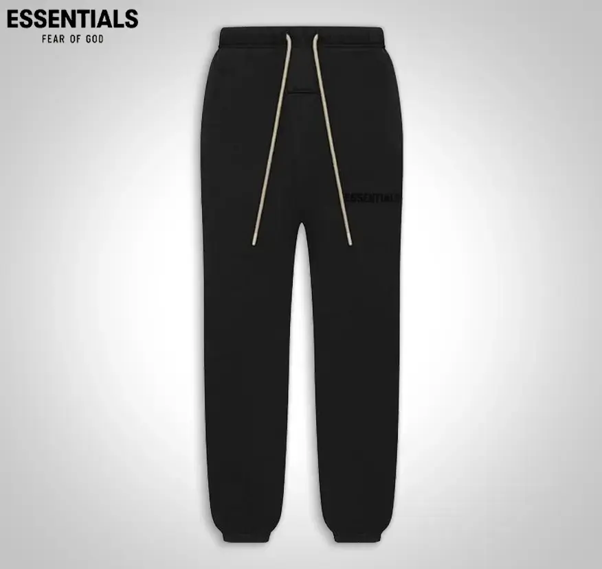 Fear of God Essentials FW23 Sweatpant 'Jet Black' Oversized Heavyweight Fleece Sweatpants Loose Fit Streetwear Men Women Cuffed Joggers Lounge Pants