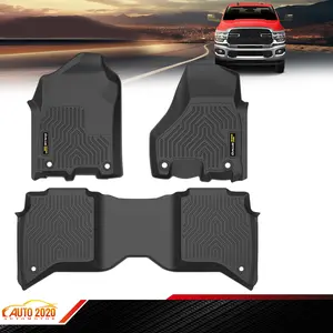TPE Front Floor Liner Mats All Weather Fit For 1994-2024 Dodge Ram 1500 2500 3500