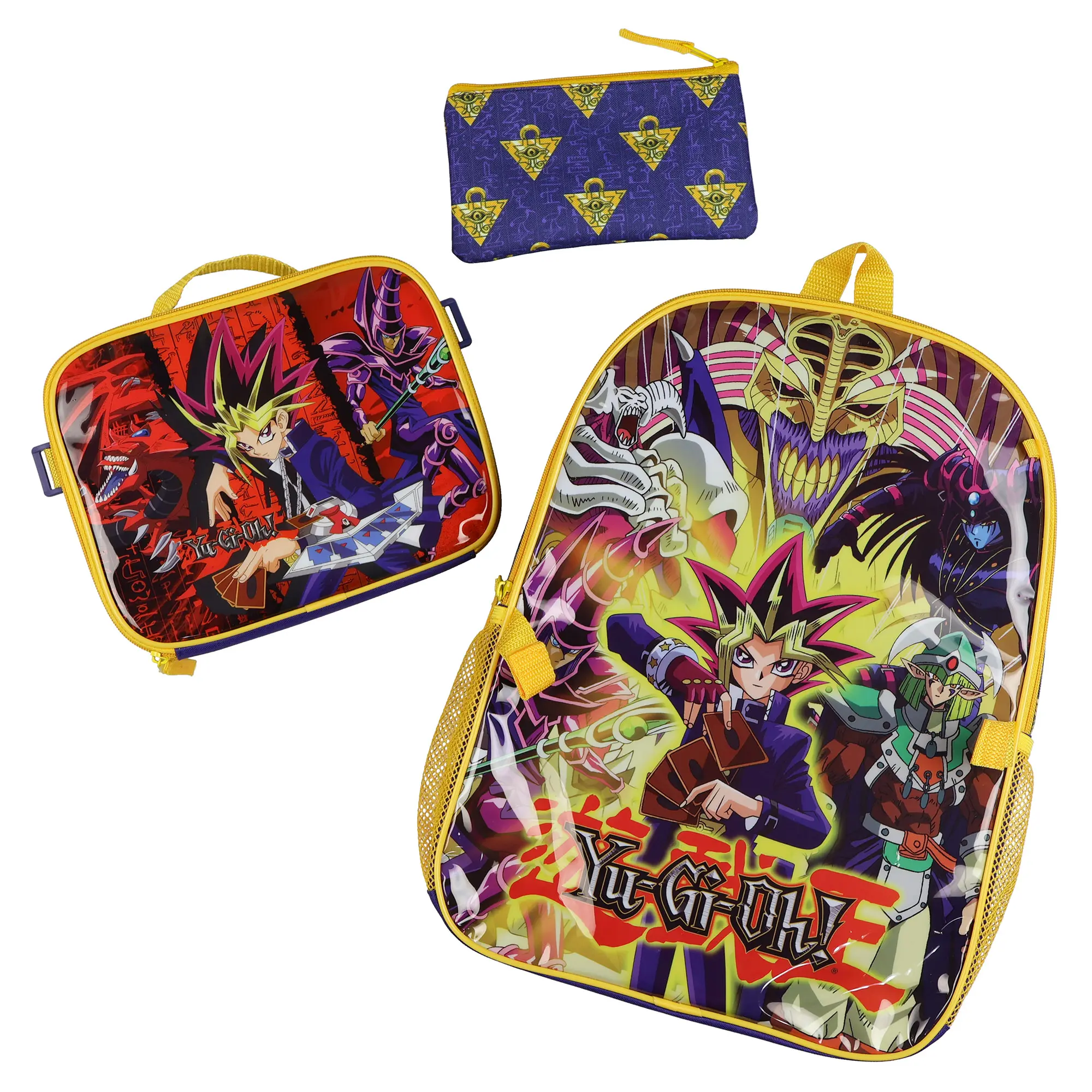 Yu-Gi-Oh! 3 Piece Backpack Set with Detachable Insulated Lunch Box and Pencil Case