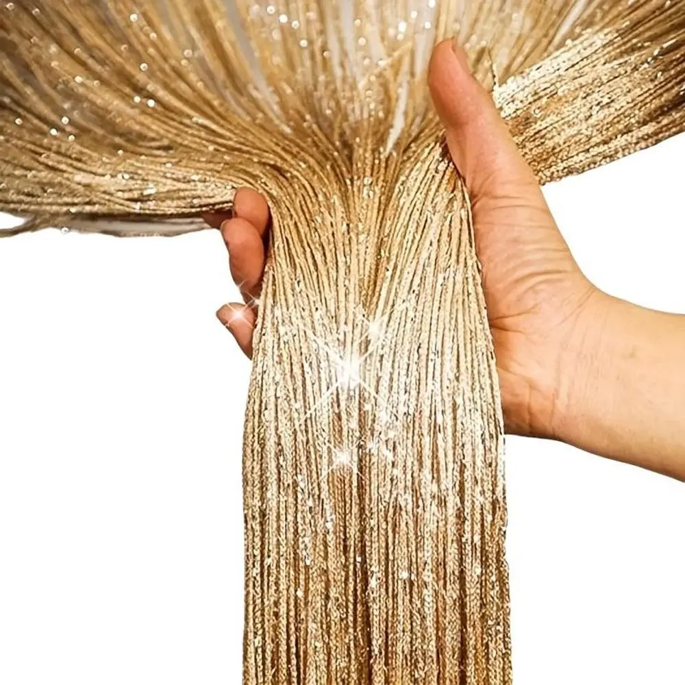 1 Piece String Tinsel Door Curtain, Glitter Fringe Door Wall Window Room Divider, Door Decoration for Living Room, Bedroom, Party Event, Party Decor Supplies, Party Decorations, Valentine's Day Gift, Home Decor Ornament