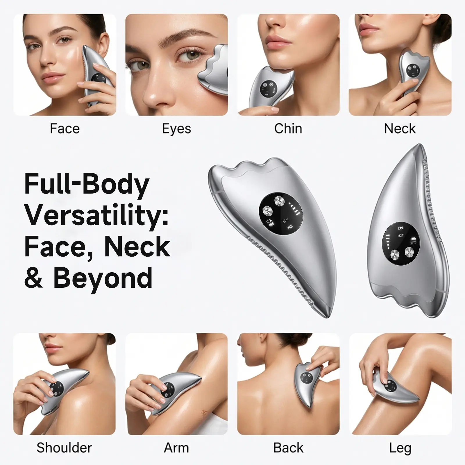 Electric Gua Sha Facial Tool, 2-in-1 Microcurrent & Heated Massager for Sculpting and Firming, No-Noise Skincare Device