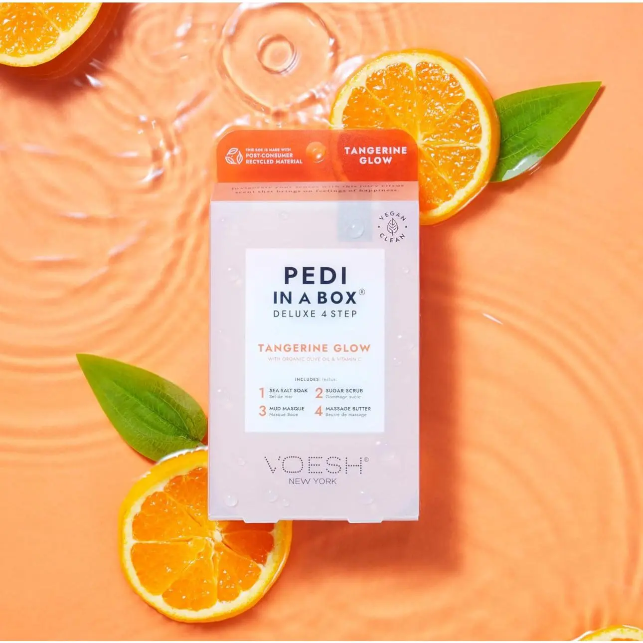 VOESH Pedi in a Box Deluxe 4 Step Tangerine Glow, Single Item, Foot Care Product
