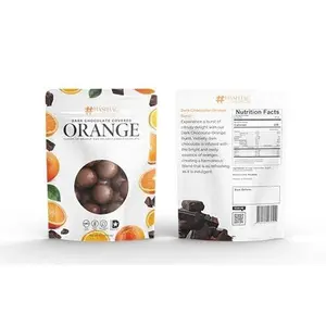 Premium Dark Chocolate Covered Ripe Juicy Wild Oranrge Candy Balls 8-Oz Bag Healthy Sweet Snack Made With Real Natural Fruit, Simple Ingredients No Added Colors, Gluten Free, Non- GMO & Kosher