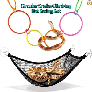 Circular Snake Climbing Net Swing Set, Reptile Climbing Accessories, Reptile Hanging Ring Swing, Habitat Toy for Snakes & Reptiles