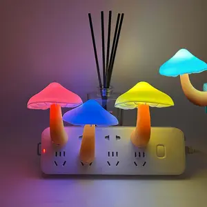 4 Pack Mushroom Night Light Plug in Wall Lamp Sensor LED Mushroom Nightlight Cute Mini for Adult Kid Nursery Decor Gift
