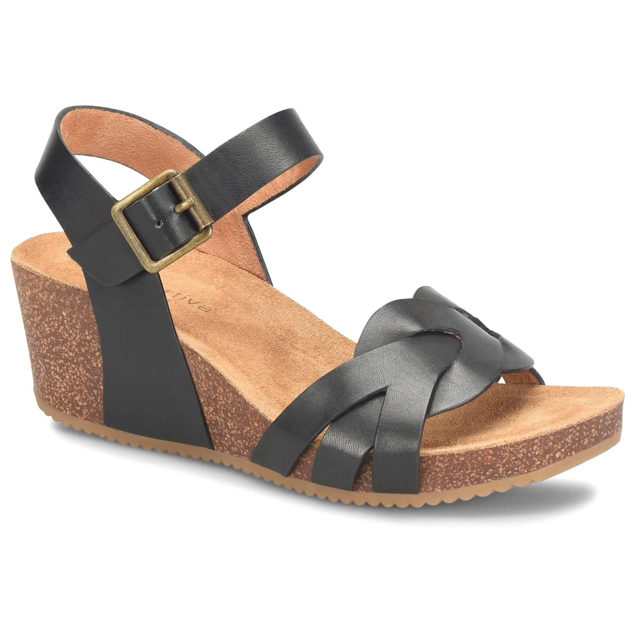 Comfortiva Braided Leather Wedge Sandal- Erena