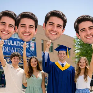Graduation 2026 Fan, Big Head Face Cutouts, Graduation Fan, Class of 2026, Big Heads on a Stick, Face on a Stick, Gift for Graduate, Graduation Decorations 2026 Gifts