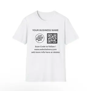 Custom QR Code T-Shirt for Business - Personalized Design with QR Code and Logo Space