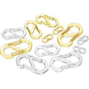 OHINGLT 12Pcs 3Size Double Opening Necklace Shortener Lobster Clasp Necklace Clasps and Closures,Bracelet Connector Stainless Steel Necklace Clasp S Lock for Jewelry Making
