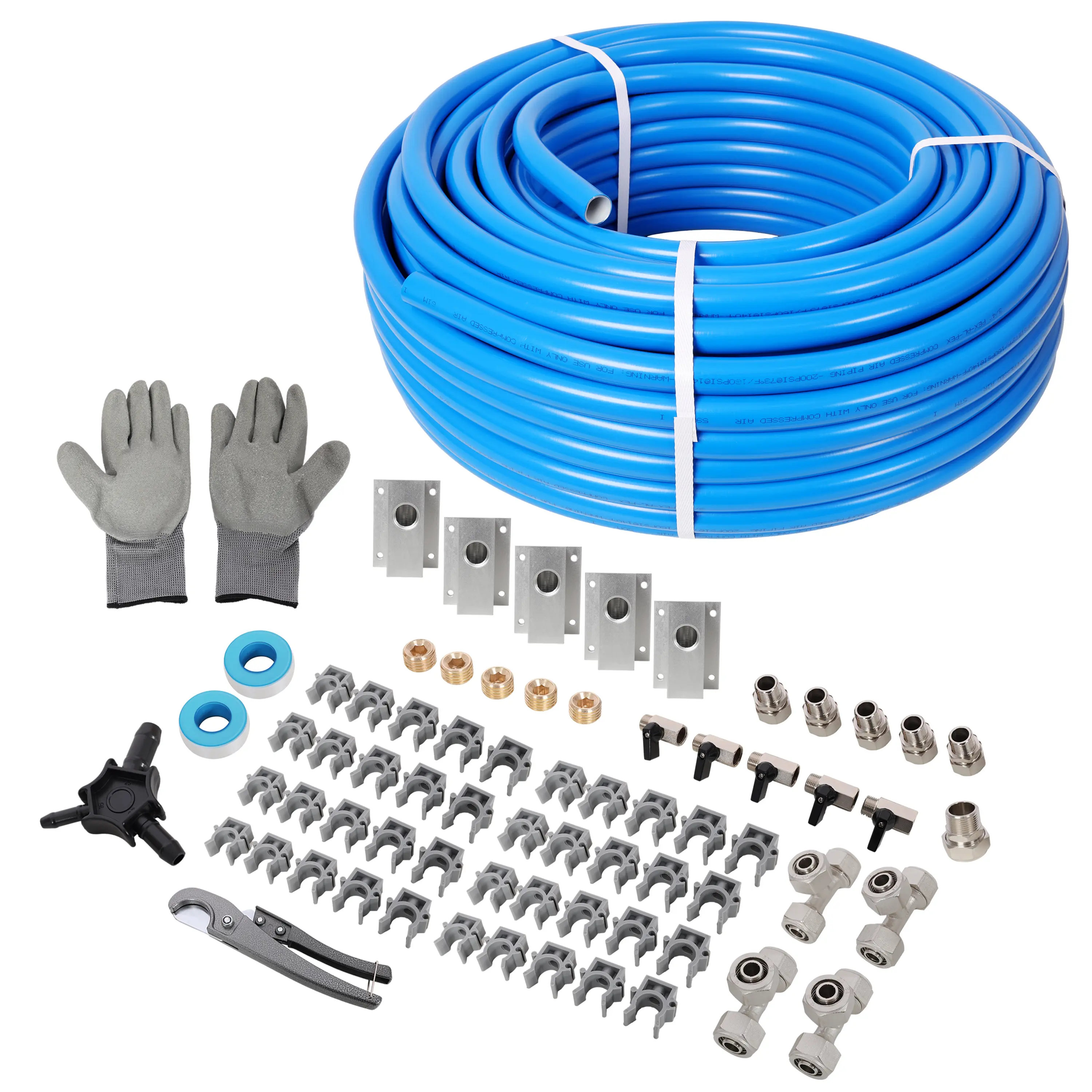 3/4" x 200ft Air Compressor Piping, High Quality PEX-AL-PEX Tubing, Air Hose Kit Air Compressor Accessories,Blue Tubing, Flexible Hose