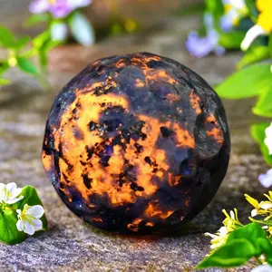 Yooperlite Moon Sphere, UV Reactive Crystal Sphere Ball, Yooperlite Sphere, Gemstone Moon Witch Ornament Home Room Decor