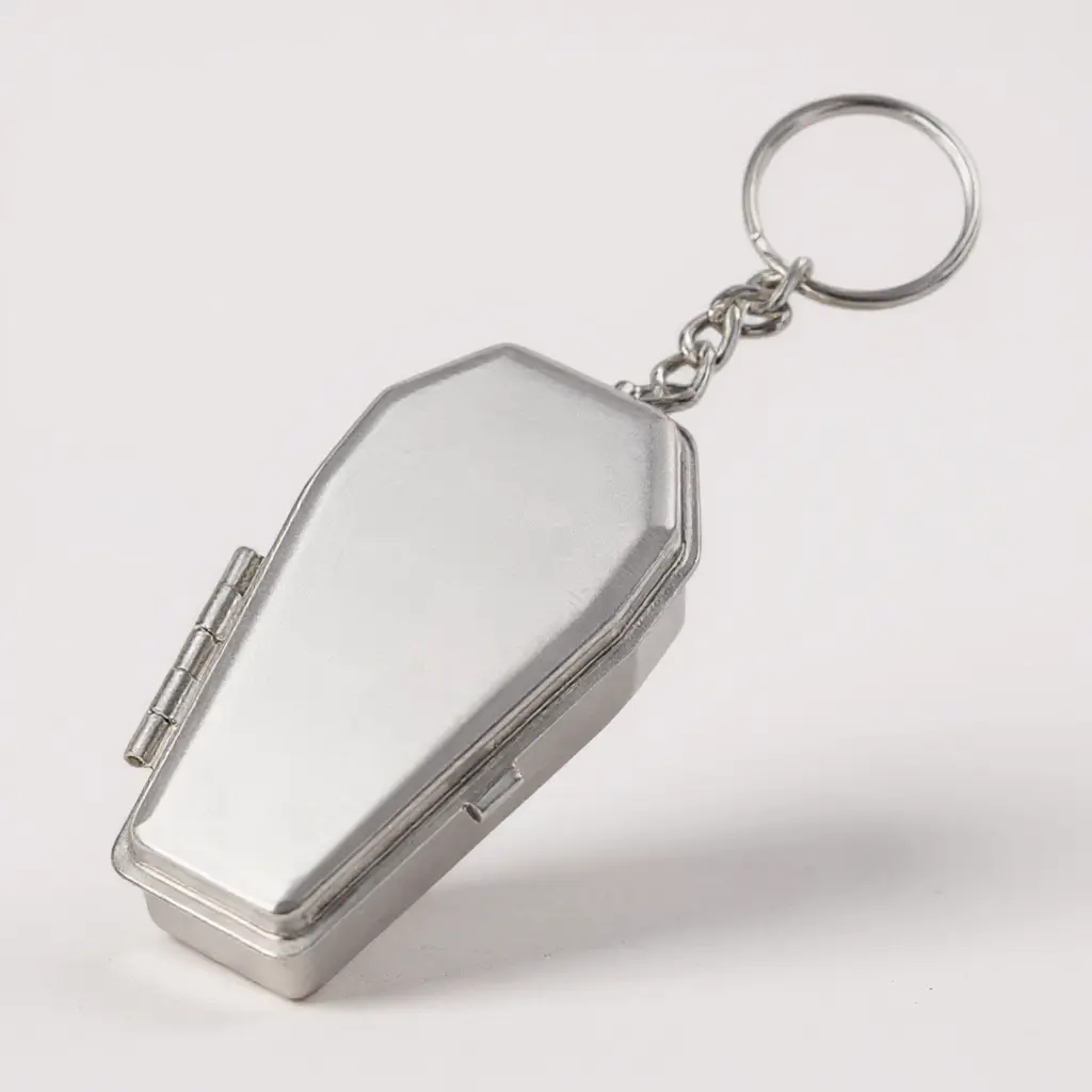 Coffin Ashtray Keychain Pocket Tin Box Little Cigarette Holder Portable Mini Ash Tray with Lid Gothic Style Spooky Halloween Gift