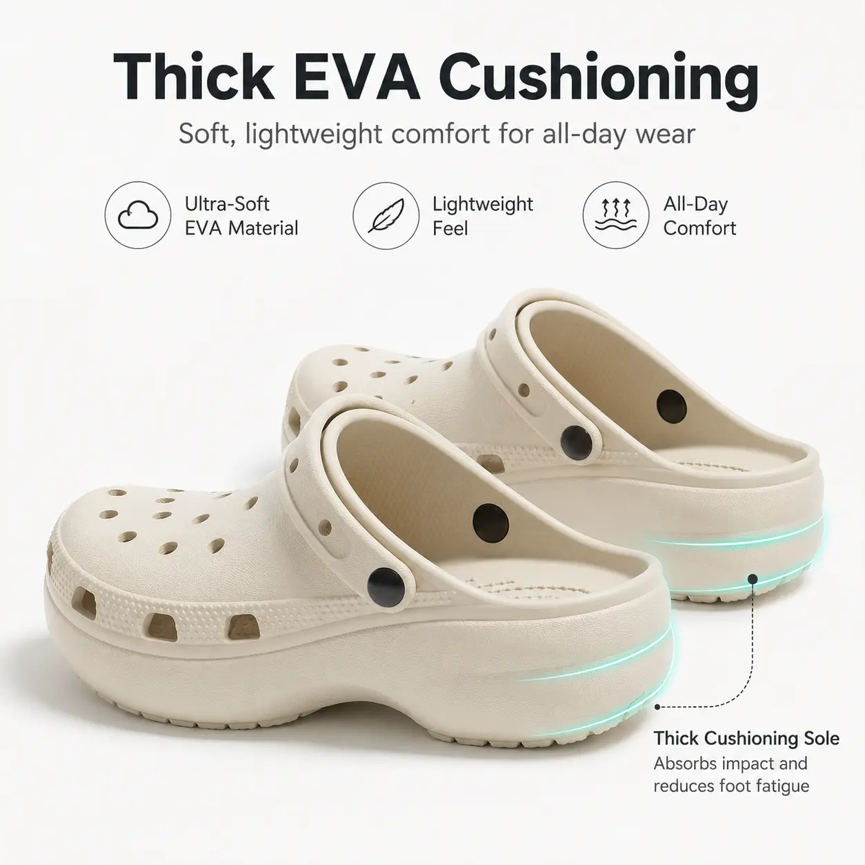 Women's Breathable Slip-On Outdoor Slide Slippers - EVA Foam, Soft Comfort, Durable Non-Slip, Floral Print, Shock Absorption, Heel Strap Casual Sandal-Slipper Hybrid for Summer