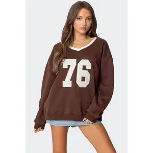 76 Oversized V Neck Sweatshirt