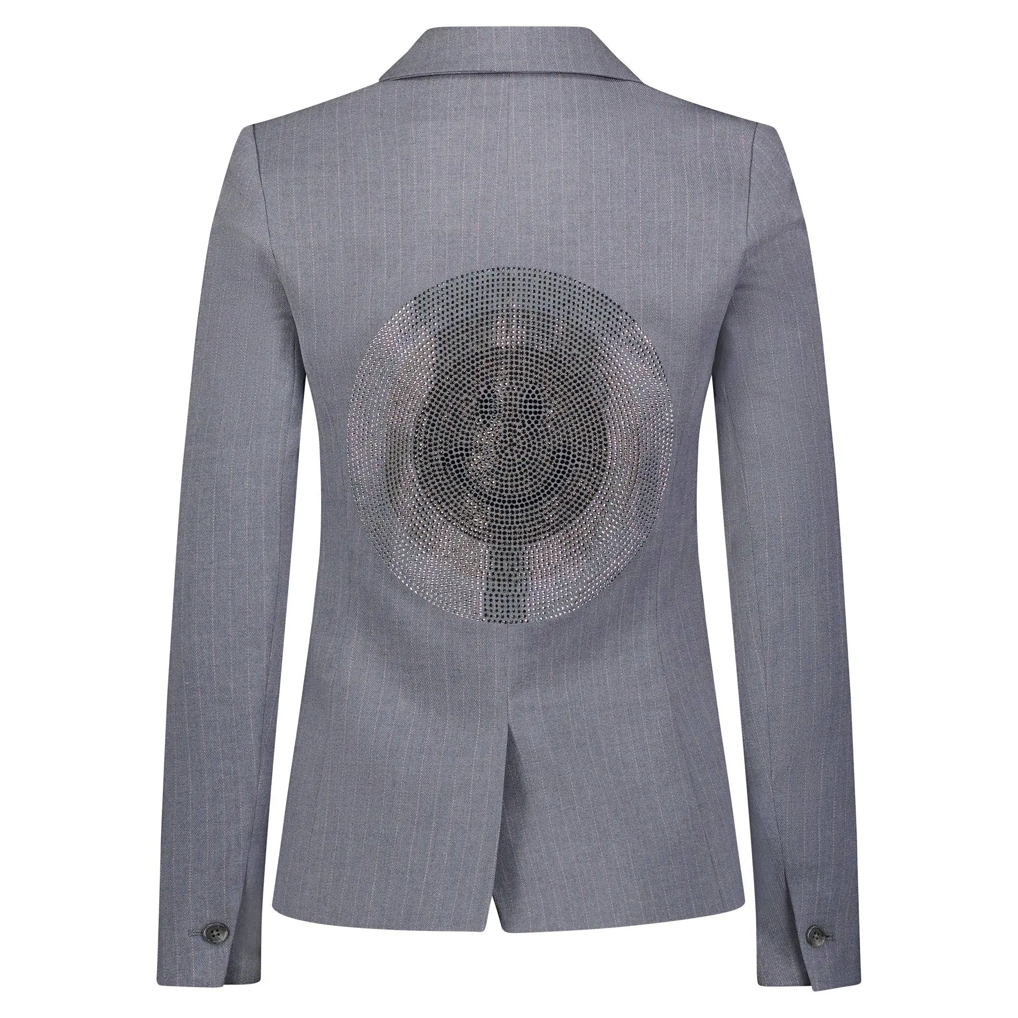 Tonal Smile Grey Pinstripe Blazer