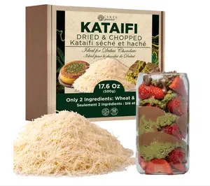 Kataifi Shredded Fillo Dough – Authentic Turkish Dried Chopped Kadayif (Kataifi) Pastry, Perfect for Kunafa, Knafeh & Baklava, Dubai Chocolate Freshly Packaged (1.1 Lb, Pack of 1)