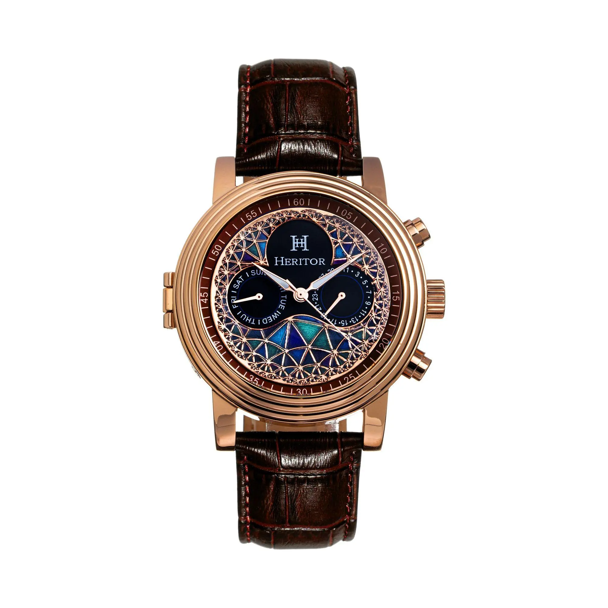 Heritor Automatic Men's Legacy Stainless Leather Strap Watch