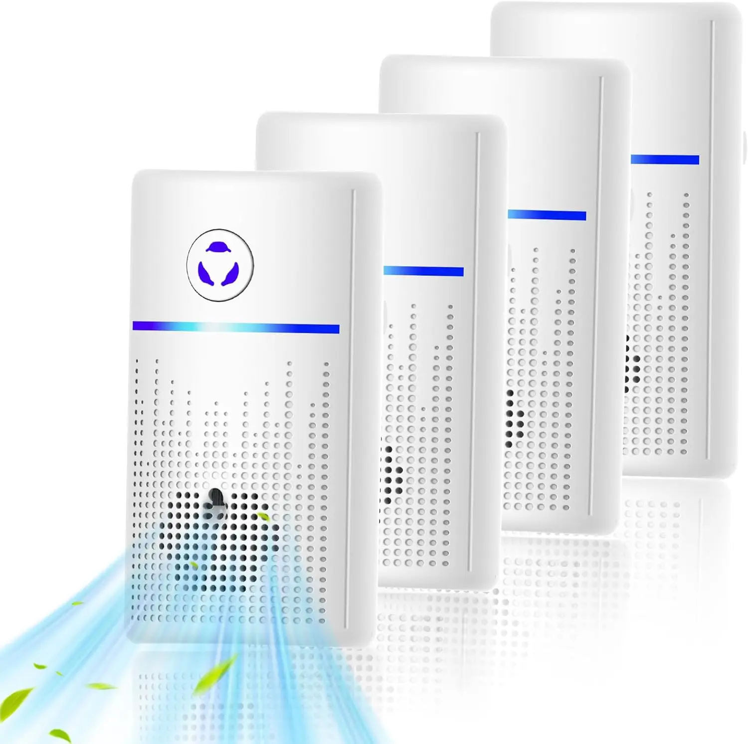 Ozone-Free Filterless Plug-in Air Ionizer Pack, Low Sound-Quiet Portable Air Purifier for Home Bedroom, Living Room, Home Office, Dining Area, Eliminates Pet Odors from Litter Box & Kitchen