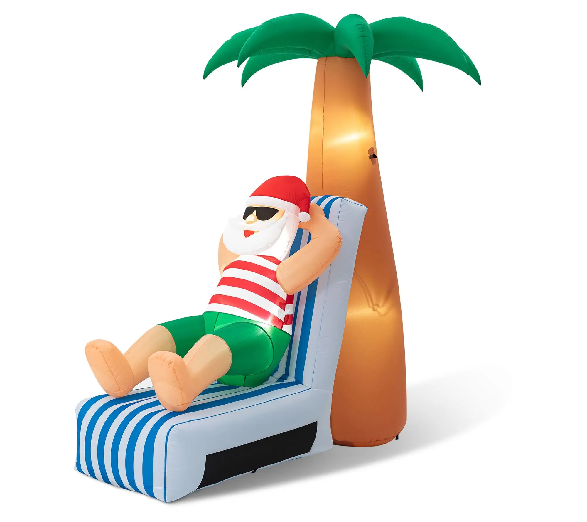 Glitzhome 6FT LED Lighted Tropical Vacation Santa Inflatable Glitzhome 6FT LED Lighted Tropical Vacation Santa Inflatable