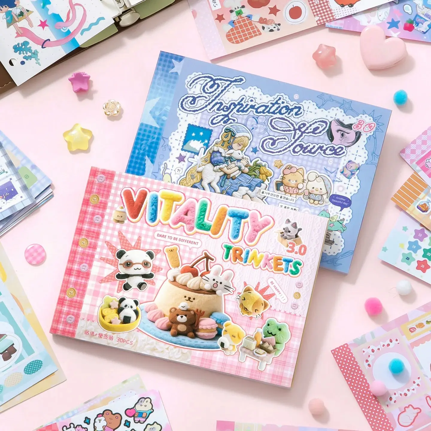 30 Pages Double Sided M5 Cute Sticker Book, ins style DIY planner, decorative material stickers
