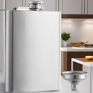 Solid Flasks Stainless Steel Flask & Funnel Set, 8 oz