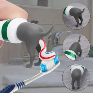 Trendy and quirky dog butt-shaped toothpaste squeezer for kids, a creative  with dustproof sealing cap