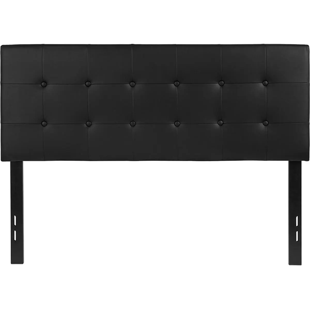 212 MAIN Lennox Tufted Upholstered Full-Size Headboard - Black Vinyl Faux Leather, Modern, Neutral, Plush, Indoor Use (Fits Tufted Headboards Categories), Faux Leather Headboards