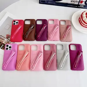 RHODE Minimal Silicone Lipstick Holder Phone Case for iPhone 11 12 13 14 15 16 17 Pro Max, Shockproof Protective Cover with Built in Lip Gloss Slot, Cute Trendy Fashion Case