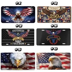 Patriotic Eagle License Plate – USA 250 Years Freedom 1776-2026 Car Tag