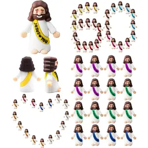 60 Pack Little Small  Figures Religious Party Gifts for Christians Easter Egg Stuffers Fillers,  Figurines in Bulk  Love You