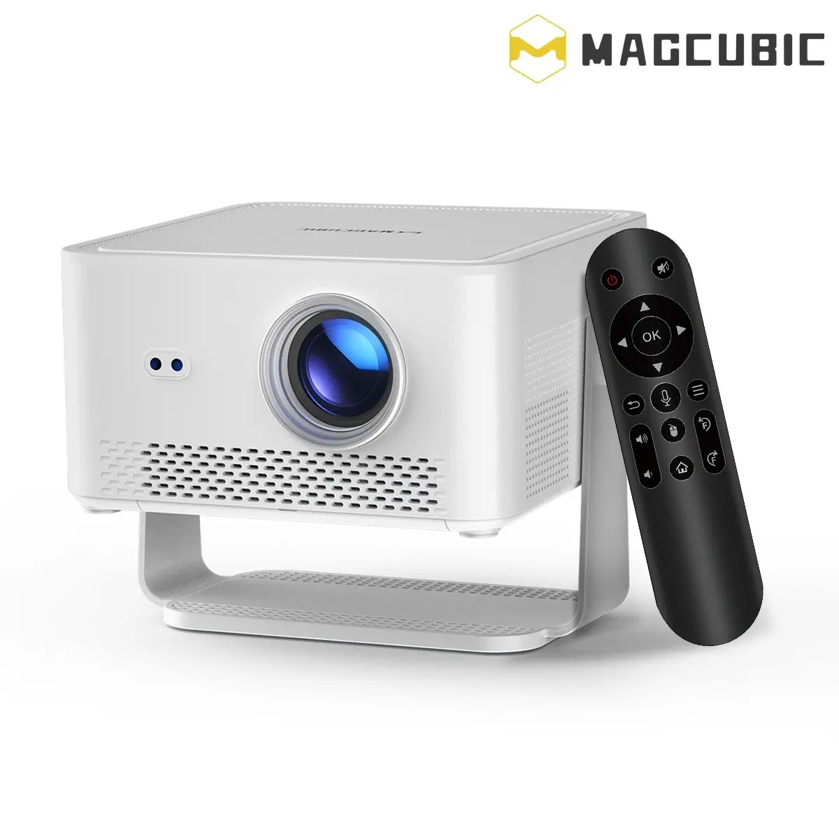 Magcubic HY450Max Multifunctional Wireless Video Projector 1100ANSI Auto Focus 12W Speaker HDR10+ Android 14.0 Dual WiFi6 BT5.4 Fully Automatic Keystone 1.0:1 Throw Ratio Screen Recognize & Automatic Obstacle Avoidance Home Cinema, Movie, Audio