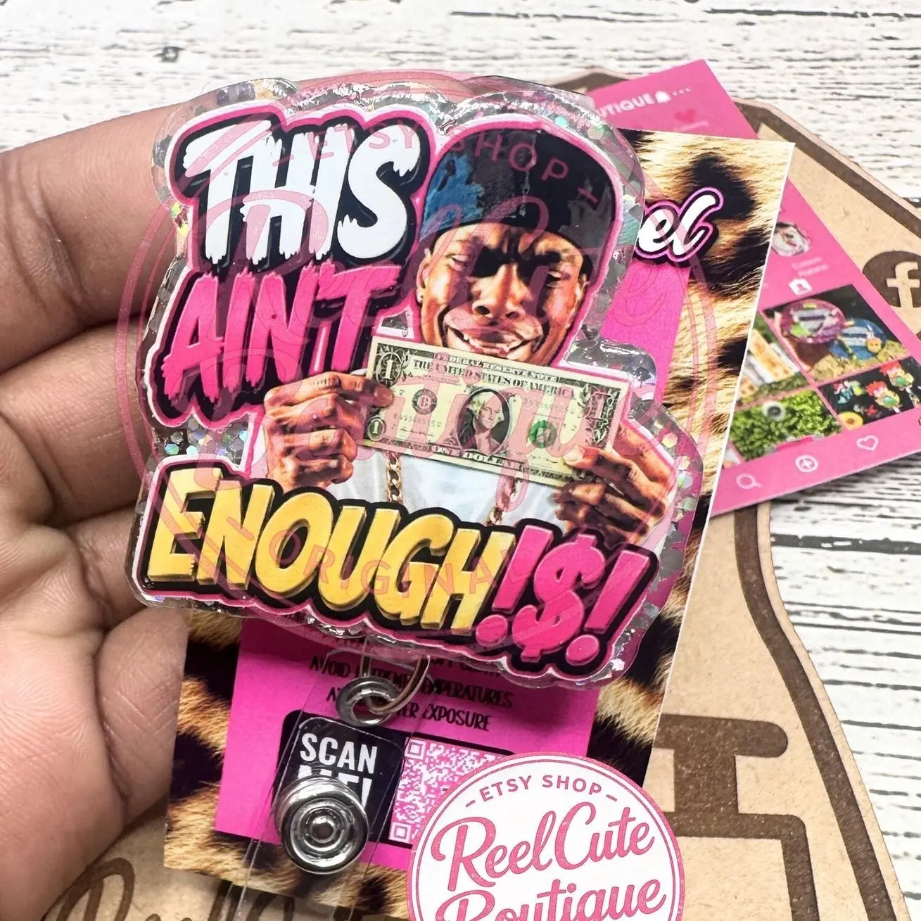 This Aint Enough Glitter Badge Reel: Funny Nurse ID Holder