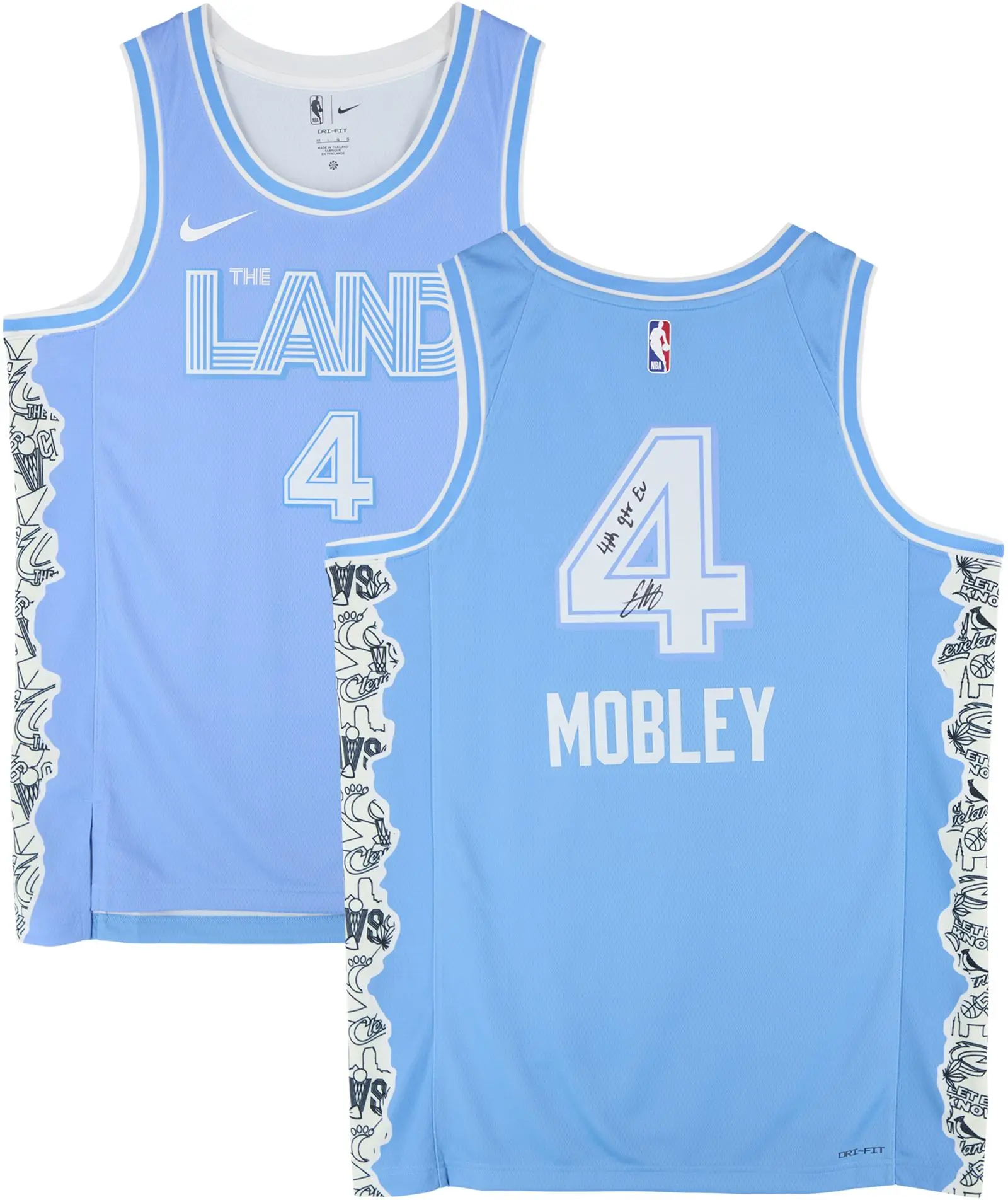 Evan Mobley Cleveland Cavaliers Autographed Nike 2024-25 City Edition Swingman Jersey with "4th Quarter Ev" Inscription - Fanatics Authentic Certified
