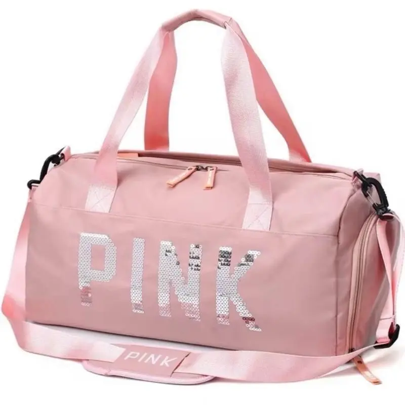 PINK Duffle Bag canvas tote