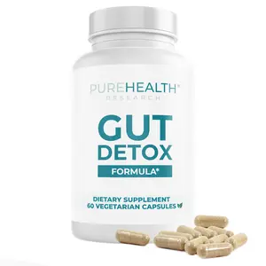 Gut Detox Formula Digestion Supplement by PUREHEALTH RESEARCH - Comprehensive Gut Cleanse with Zeolite Detox & Zeolite Clinoptilolite - Cleanse Harmful Chemicals for Optimal Wellness - 60 Capsules Healthcare Dietary